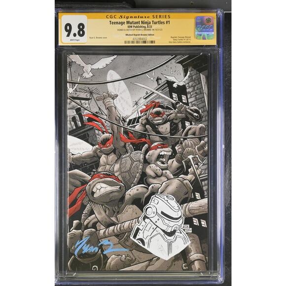 TMNT #1 Ryan G. Browne Signed & Sketched CGC 9.8 SS Whatnot Retailer Edition IDW